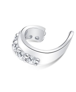 Circle CZ Setting Silver Ear Cuff EC-1392